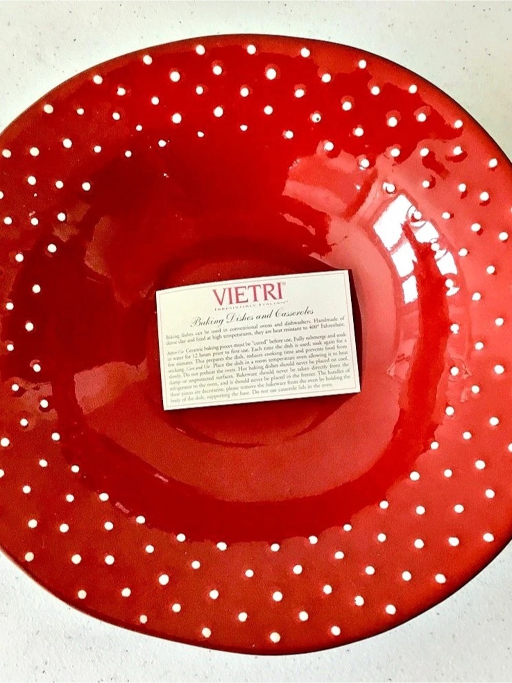 Vietri Red & White Polka Dot Serving Bowl